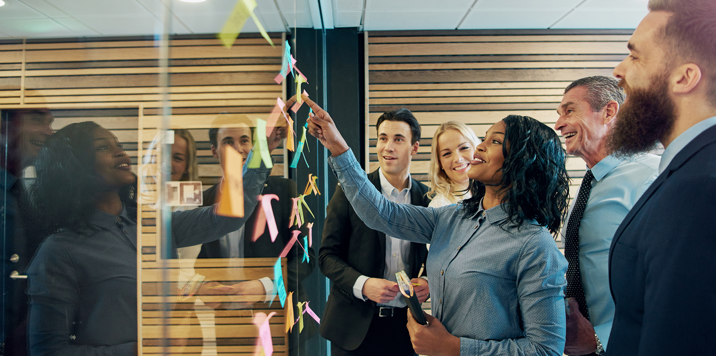 Business team conducting a strategy meeting